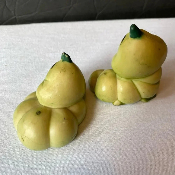 Vintage Hand Painted Poceclain Whimsical Worms Figuring Set of 2 - Picture 2 of 5